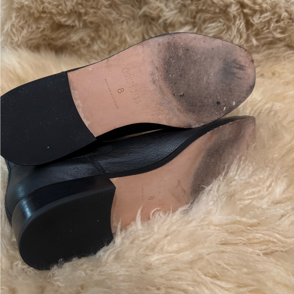 Christy Dawn Real Leather Black Ankle Chelsea Boots Booties - Picture 7 of 10